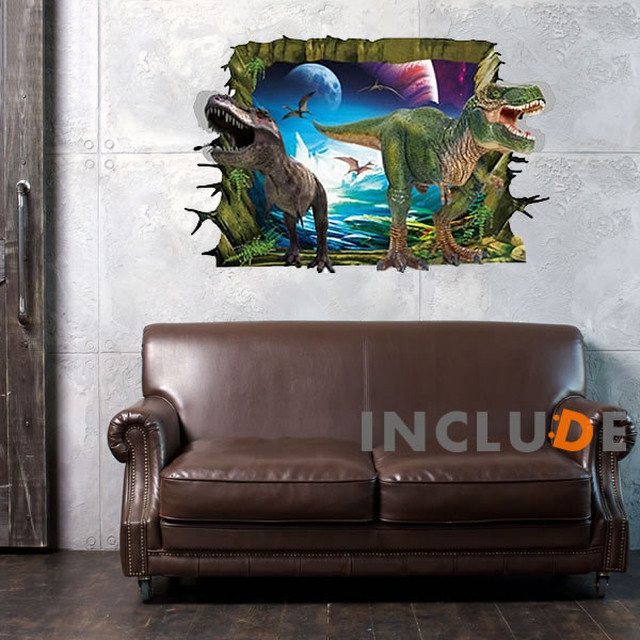 ウォールステッカー 恐竜 ダイナソー ジュラシックパーク ティラノサウルス T Rex トリックアート 飛び出す プテラノドン 白亜紀 ジュラ紀 Cute Kabe Kawaii