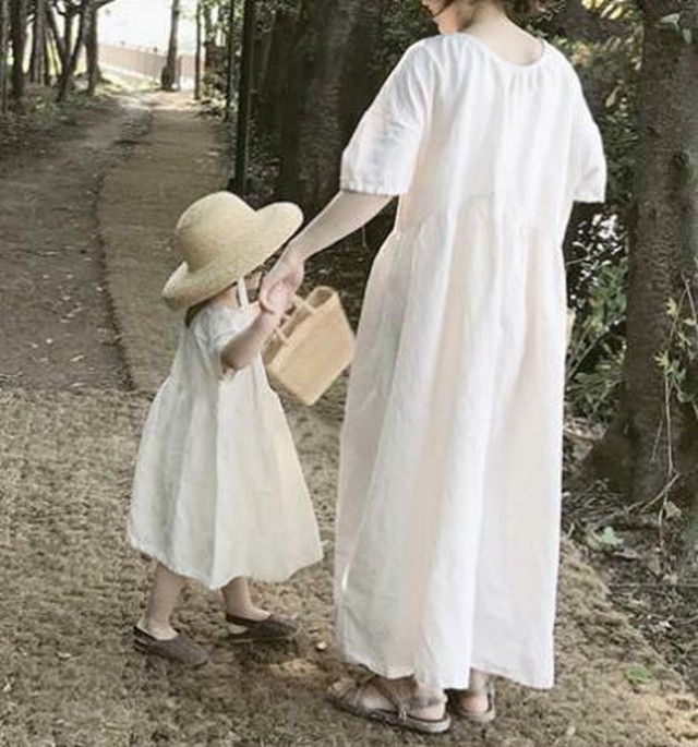 コットン素材のナチュラルワンピース キッズ Utabi512