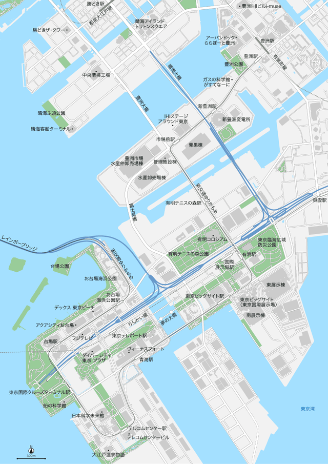 東京 豊洲 お台場 Pdfデータ マップ作成素材 地図素材をダウンロードにて販売するお店 今八商店
