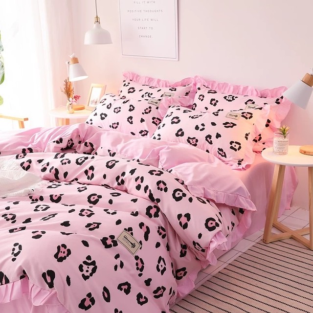 週末open ヒョウ柄 レオパード ピンク ガール 寝具 Love Smile Rooms