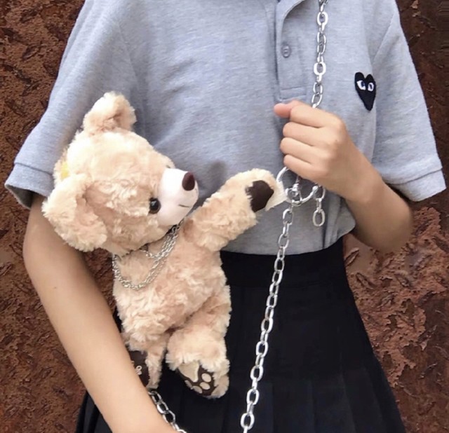 レディースファッション ショルダーバッグ ぬいぐるみバッグ スマホケース くまのぬいぐるみバッグ ヒップホップ レトロ 斜め掛けショルダー 人気 トレンド チェーンバッグ 新作 More Lluze モア ルーゼ