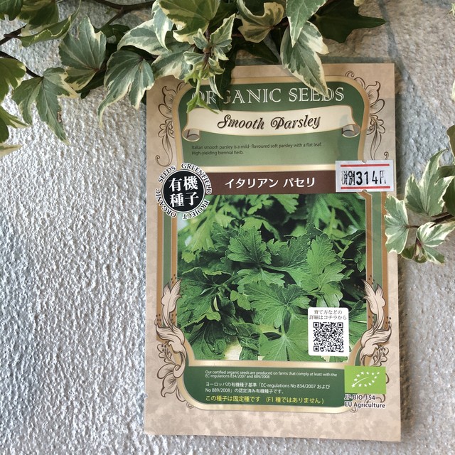 ハーブ イタリアンパセリ Organic Seeds 有機種子 固定種 橋本種苗園