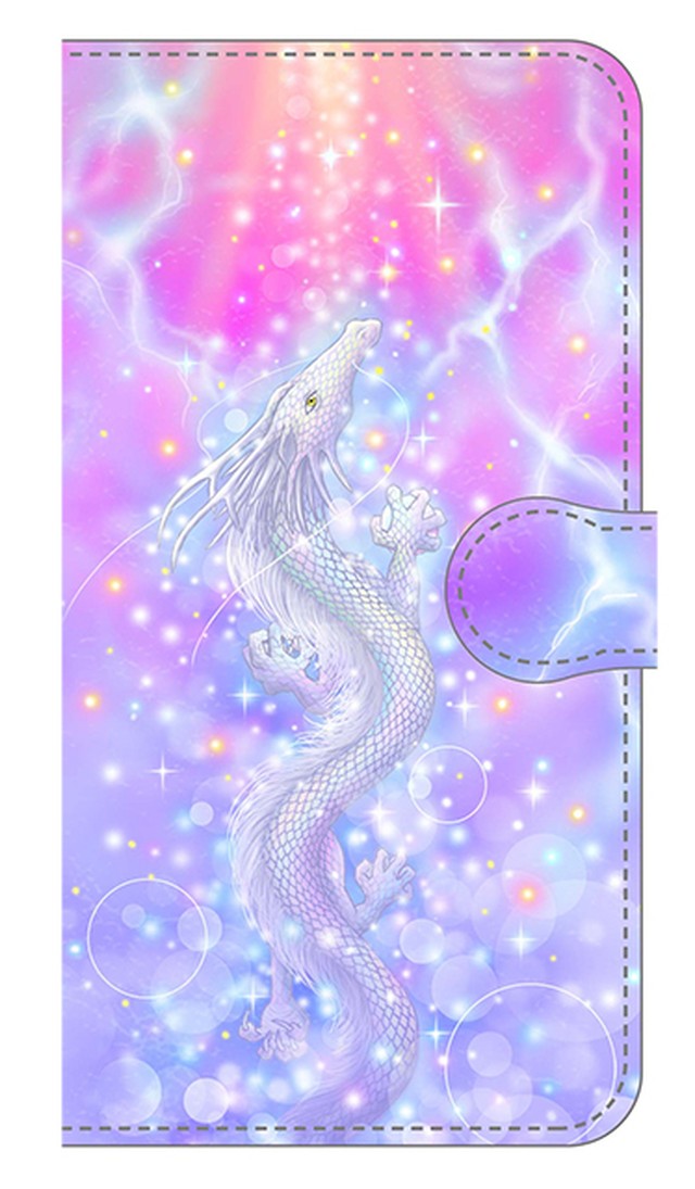 鏡付き Lサイズ Rainbow Dragon 輝く虹の昇り龍 手帳型スマホケース Naomi Angel Shopping Site