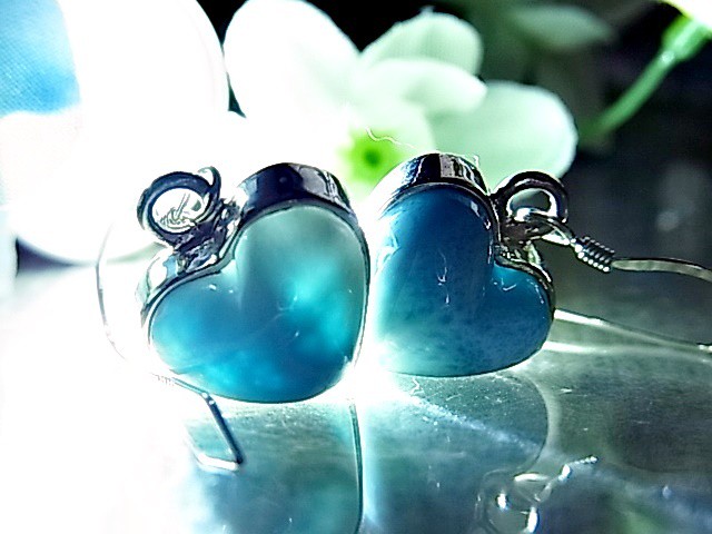 ラリマー ピアス ぷっくぷくハート 美波の可愛いハート Silver925 R91 Larimarmj