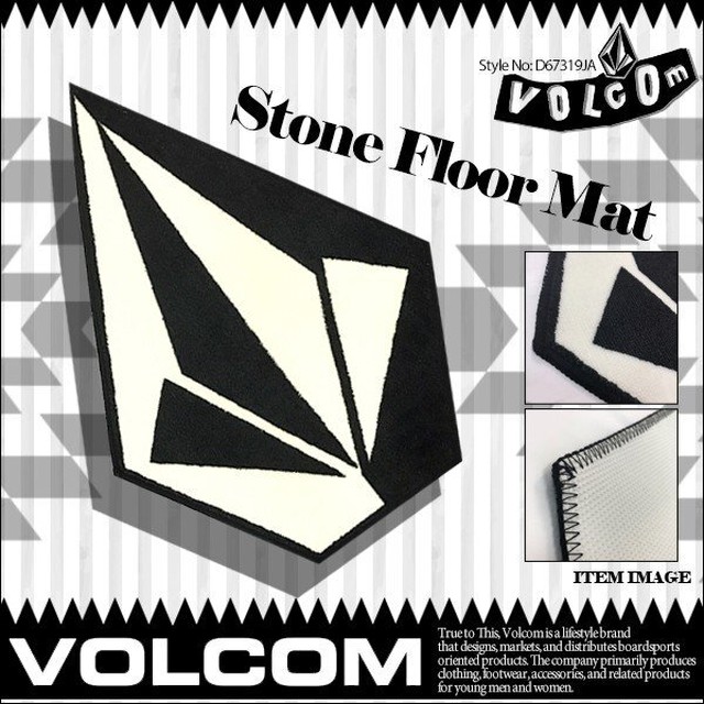 Dja ボルコム Volcom Stone Floor Mat 人気ブランド ロゴ型 黒 屋外 屋内 大きい 厚手 カーペット インテリア おしゃれ シンプル Volcom Beachdays Okinawa