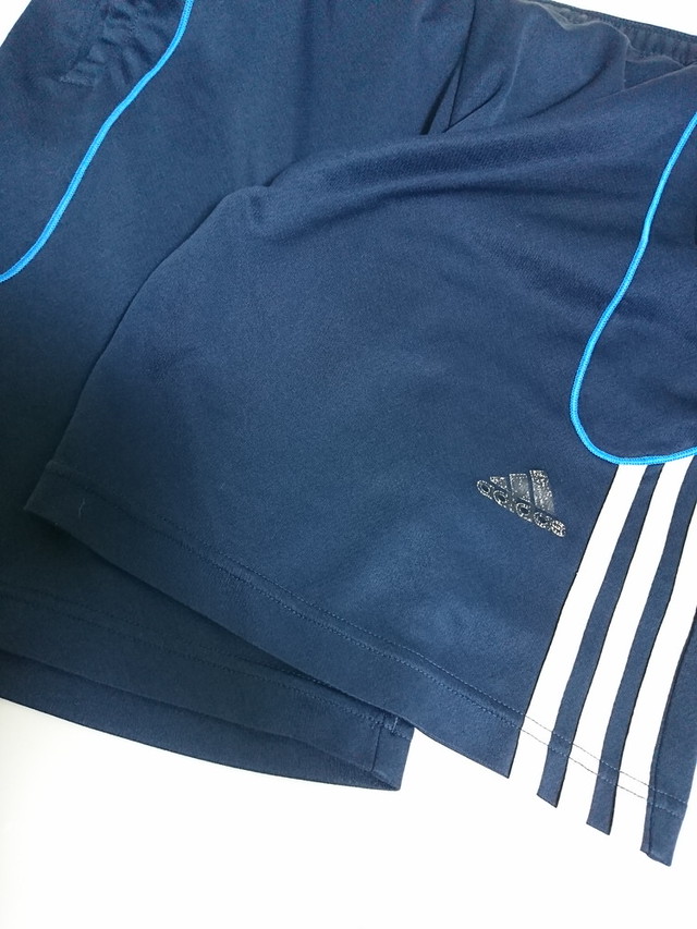 古着 メンズo Adidas アディダス ハーフパンツ ジャージ スポーツ 運動 ジョギング 半ズボン ジム トレーニングウェア ネイビー Z スポーツウェア シューズの古着屋 リサイクルスポーツ