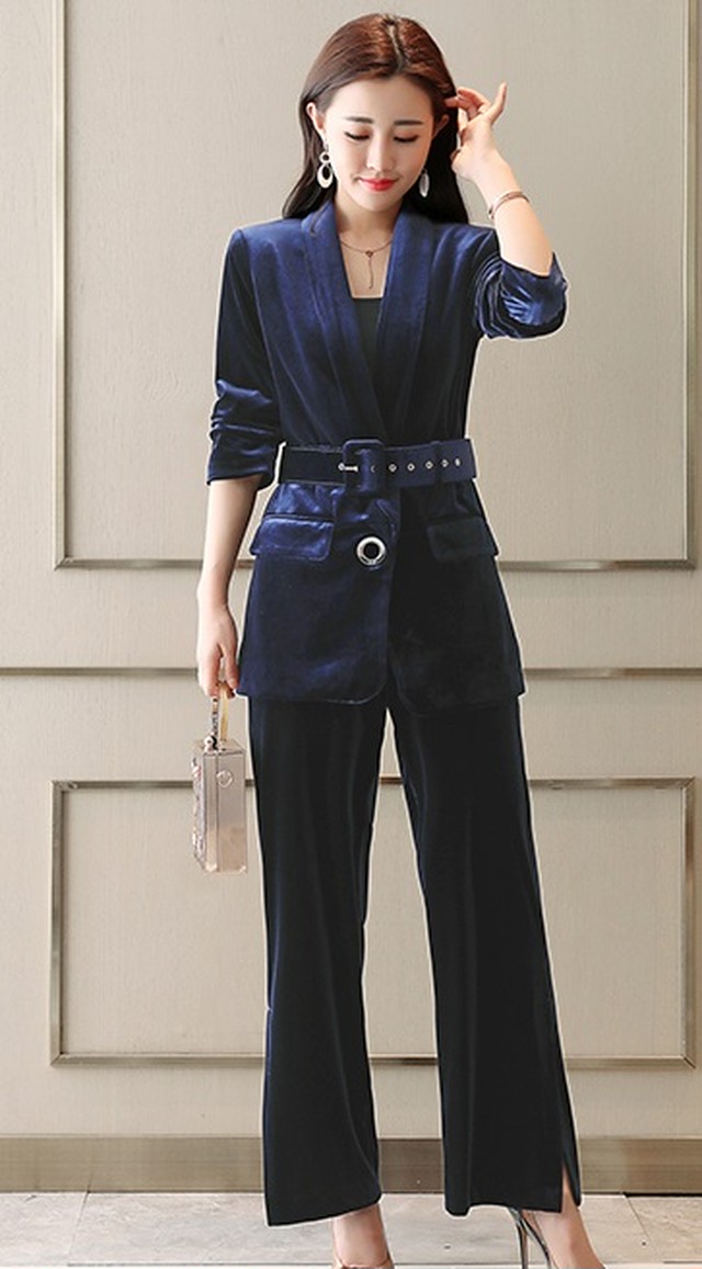 ベルベット パンツスーツ パンツドレス パーティードレス セットアップ フォーマル 卒業式 結婚式 二次会 お呼ばれ 代 30代 レディース オフィス 通勤 入園式 ワイドパンツ ロング 大きいサイズ An Allure