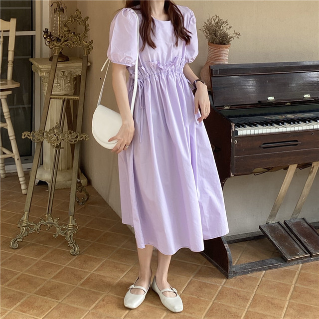 ボリューム袖 ワンピース 夏 春夏 夏物 ウエストリボン ワンピース マタニティ 妊婦 ゆったり フリーサイズ 2563 Sayurio レディースアパレル ファッション プチプラ アラサー アラフォー