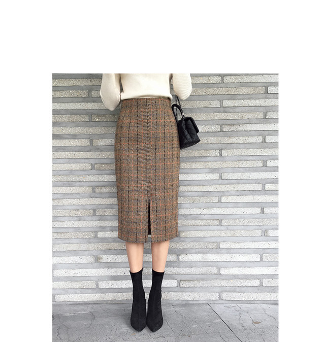 秋 人気スカート 膝下 ミディアム丈スカート チェック ヒップスカート ハイウェスト リボン スリム トレンド 新作 シック デート お出かけ ガーリー フェミニン 通勤 Kirihara