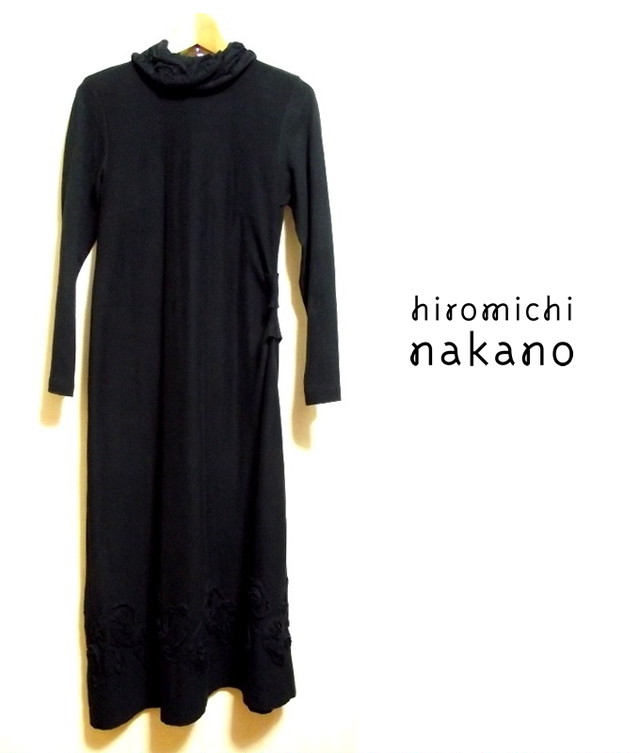 背中が綺麗に見える素敵なマキシワンピ 美品ｕｓｅｄ レディース Hiromichi Nakano ヒロミチナカノ 刺繍入りマキシ丈ロングワンピース ブラック フリーサイズ 25歳から始める 大人の女性のためのブランドファッションサイト Over25