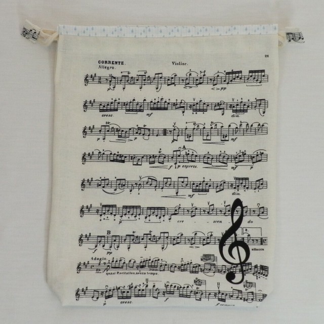 巾着袋 楽譜の巾着袋 5 2 手づくりうふい