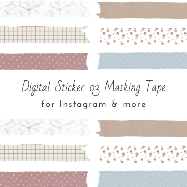 Digital Stickers 02 Masking Tape Simple Ambiru Shop