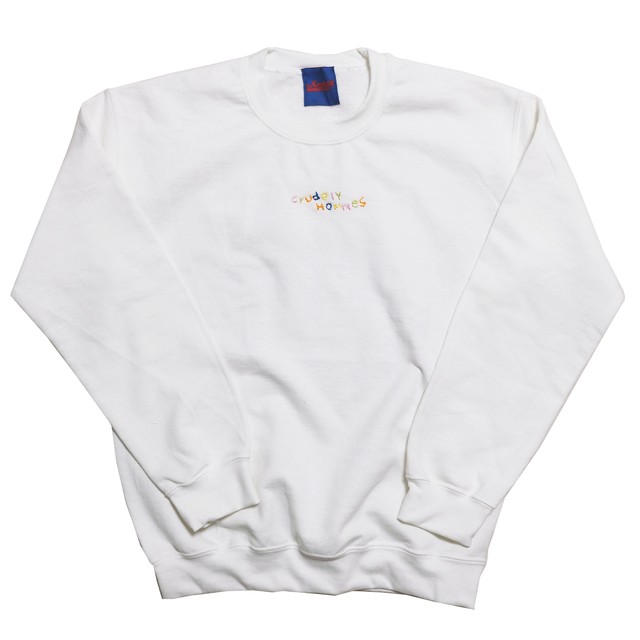 【Crudely Hommes】Rainbow Embroidery Happy Logo Sweat
