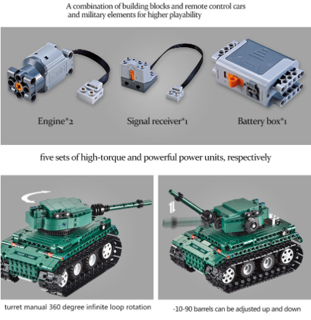 レゴ互換 戦車 ドイツ軍 リモコン付き Tiger 1 第二次世界大戦 Ww2 ミリタリー 特殊部隊 動く まるでラジコン Lego風 Happy Hobby あなたのベストが見つかるお店