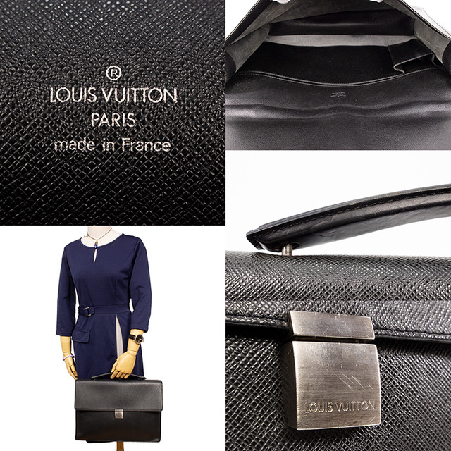 限界価格 送料無料 良品 Vuitton ヴィトン ビジネスバッグ 人気 タイガ 男性 メンズ 黒 ブラック ハンド 鞄 バック E142 Lexead レクシード