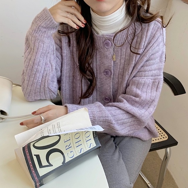 パープルカーディガン Ambifashion