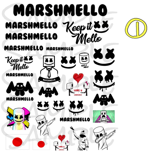 Marshmello タトゥーシール A5サイズ タトゥーシール フェス ライブ用グッズ