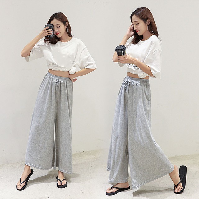 送料無料 ワイドパンツ レディース ガウチョパンツ スカーチョ ゆったり パンツ ウエストゴム