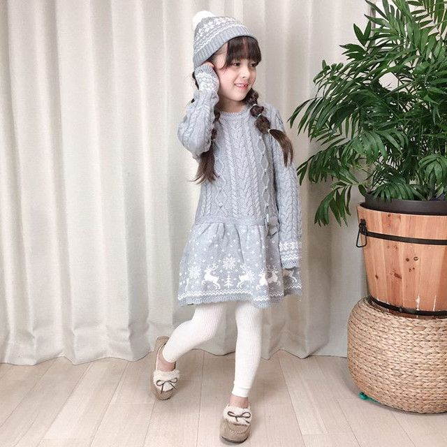 ポンポンニット帽付き ノルディック柄ワンピース Mini Closet