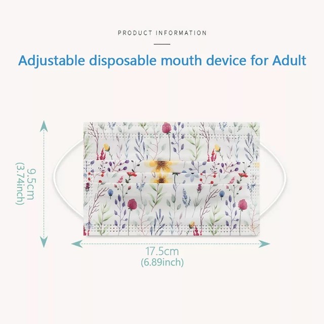 即納 使い捨て不織布マスク 柄マスク 花柄 レース柄 三層構造 J Marmie Vintage Select