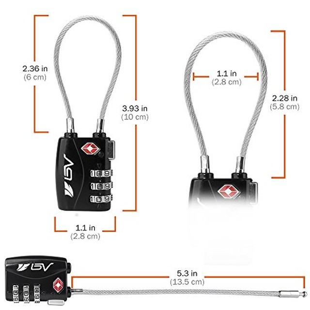 送料無料 Bv ビーブイ Tsaロック ワイヤーロック 鍵 南京錠 ３桁ダイヤル式ロック 旅行用 2個セット セレクトショップun4 送料無料 即日発送