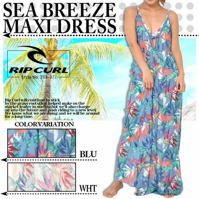 T03 377 リップカール ワンピース レディース ロング丈 花柄 Sea Breeze Maxi Dress Rip Curl Beachdays Okinawa