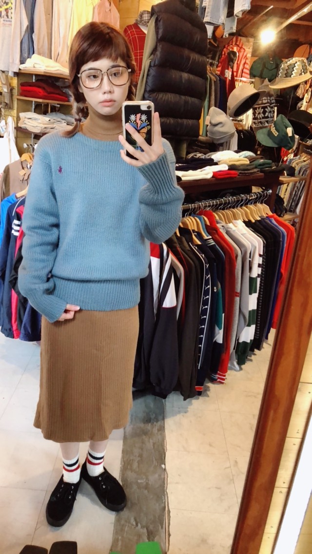 ラルフローレン ワンポイントロゴウールセーター Sizeメンズs位 ライトブルー 古着 レディース メンズ Usa Polo 陽気な古着屋frank