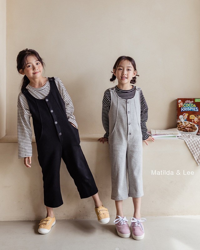 ボタンオーバーロール 2色 Matilda Lee キッズ ジュニア H Sisters