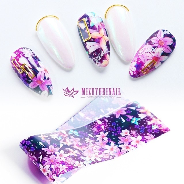 アートホイル フラワー ネイルホイル 転写 ネイル用品 ネイルパーツ Mizuyurinail
