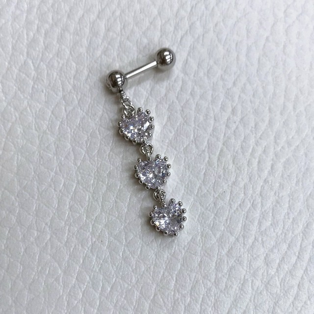 三連 ハート ボディーピアス 原宿 竹下通り アクセサリー Paris Kid S