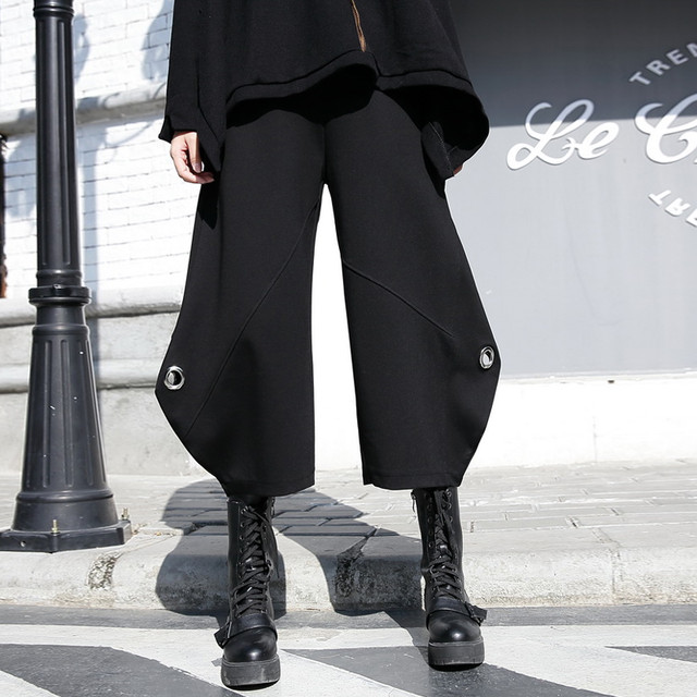 女性 カジュアル パンツ 19 秋 冬 新しい パンツ ハイウエスト ルーズ モード系 ファッション Mt003 Eclat