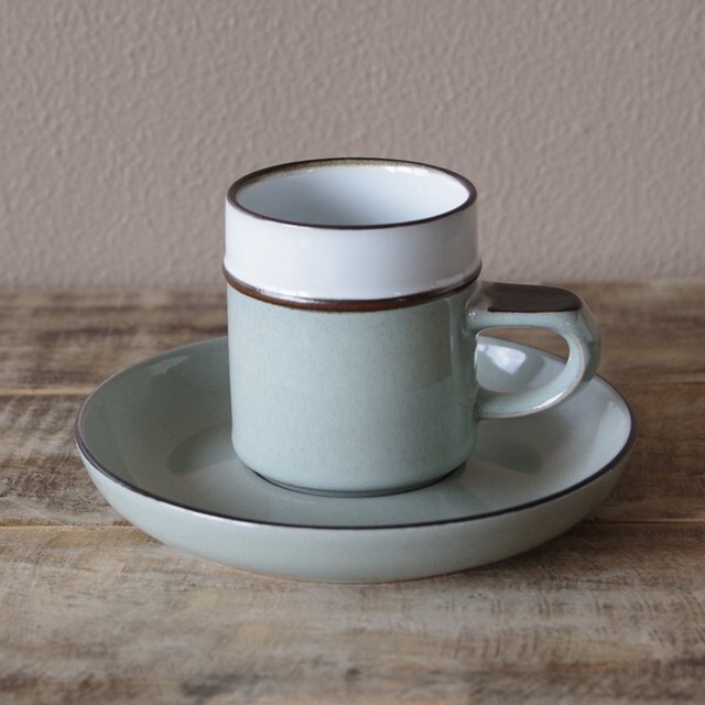 デンビー ロマンス Denby Romance グレー コーヒーカップ ソーサー 0316 1 6 ヴィンテージ シンプル おしゃれ 食器 陶器 レトロモダン Flohmarkt フローマルクト