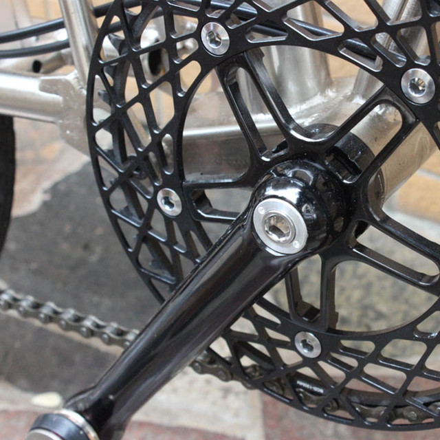 Seven Dials 自転車 超軽量 クランクセット ブラック 170mm d130 スクエア 5アーム クランク Brompton Renault Birdy シングル ミニベロ 小径車 折りたたみ自転車用 Seven Dials