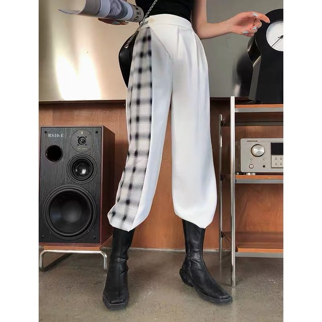 side check loose pants