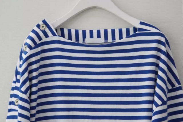 デザインボーダートップス レディース トップス カットソー 長袖トップストップス ボーダー柄 丸首 ボートネック 春 春服 レッド ブルー 青 赤 ボタン 肩ボタン 肩見せ ワンショルダー オフショル 肌見せ 大人 上品 チュニック カジュアル 1711 Sayurio レディース