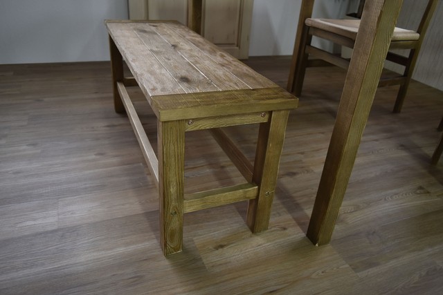 Old Pine Dining Bench Chair / アンティークカントリースタイル オールドパイン ダイニングベンチチェア