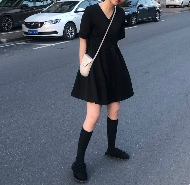 モノトーンコーデ ミニワンピース カジュアル シャツワンピース レディース 夏 半袖 Vネック オルチャン 韓国 10代 代 Ptnym3191 Shop Suba