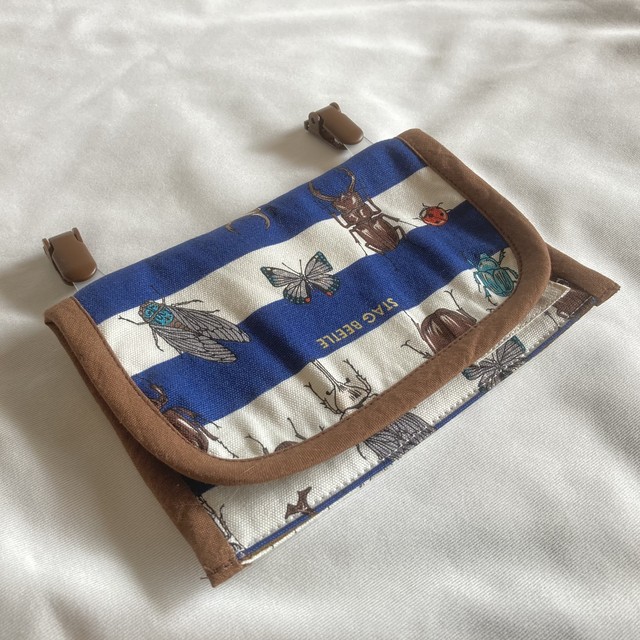オーダーok 移動ポケット11昆虫ボーダー スマホ入れ入園入学ハンカチティッシュ メィリリィ Maylily のクローゼット