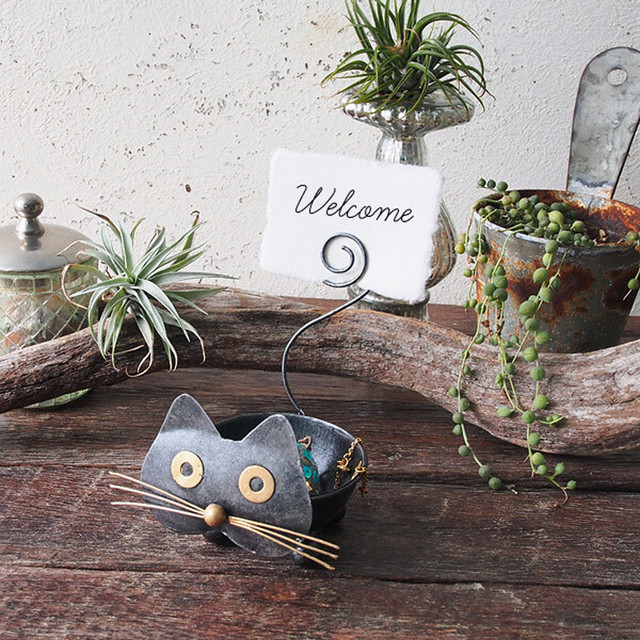 猫アクセサリートレイ おとぼけクロネコ マスノヤ衣料品店 マスノヤ猫雑貨店