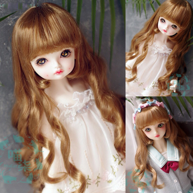 Bjd人形用ウイッグ Wig スーパーロング Super Long 長巻き髪 カール ライトブラウン Miucat Sd Msdサイズ人形用 Btgarden