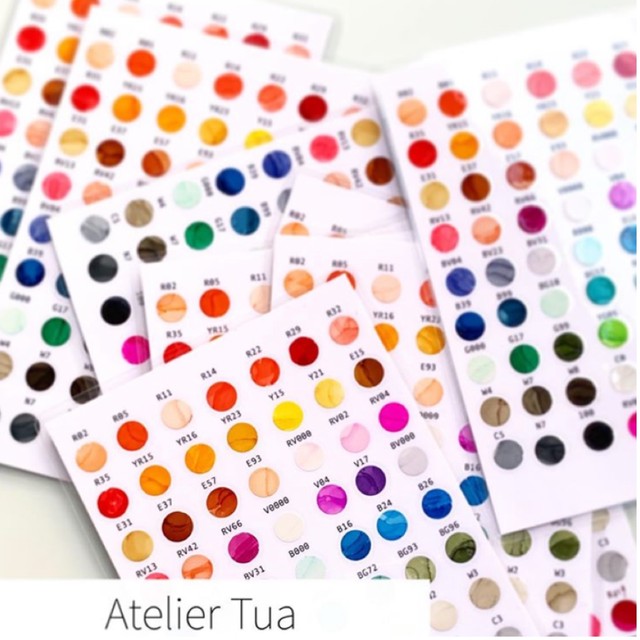 コピックカラーチャート100 アルコールインクアート と 宝石石けん のアトリエ Atelier Tua