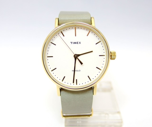 Timex ウィークエンダーフェアフィールド レザーベルト37mm オリーブ 正光堂時計店