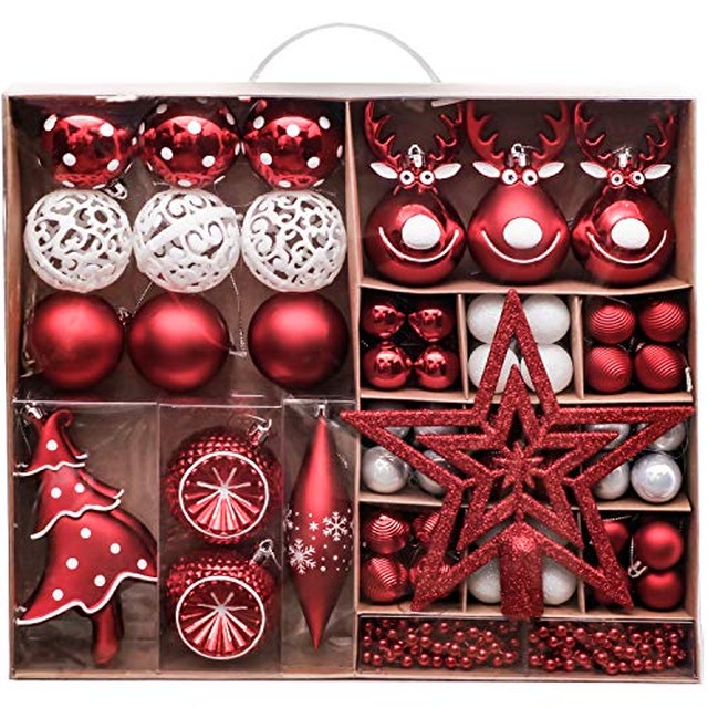 Jpcs Valery Madelyn クリスマス オーナメント セット 92個入り 白色 北欧風 ボールクリスマス ツリー 飾り 飾り付け おしゃれ ゴージャス Az Japan Classic Store