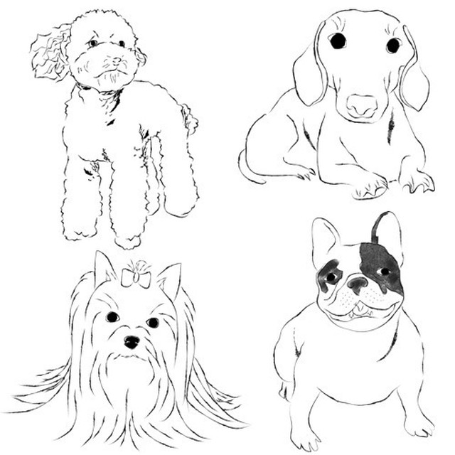 ラフタッチイラスト 犬猫 ペットうちの子似顔絵 おしゃれな犬猫 ペットの似顔絵 オリジナルペットグッズ モニマル