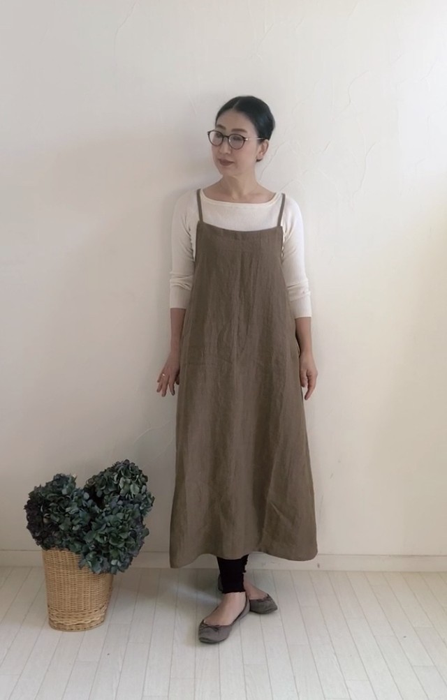ベルギーリネン エプロンワンピース Linen Dress Shop Atelier Minori ベルギーリネン エプロンワンピース Linen Dress Shop Atelier Minori