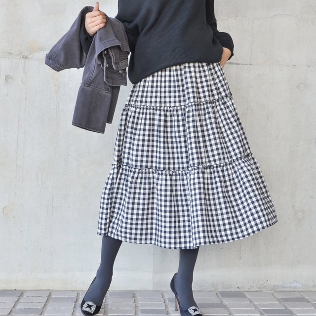 ギンガムチェックマキシスカート Life In Nina