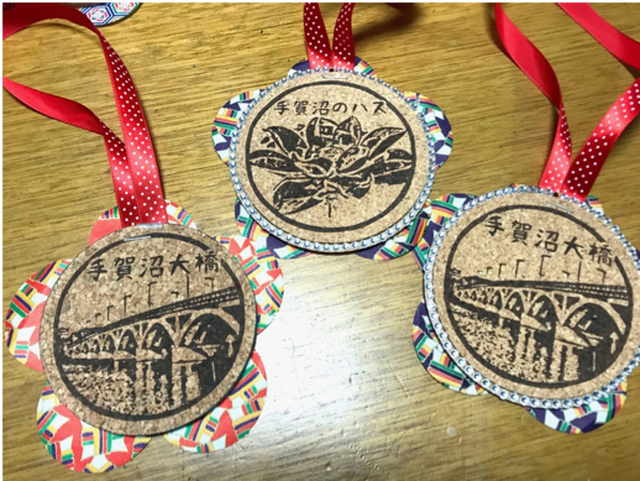 A 10 オリジナルコースターメダル ３個セット Original Coaster Medals Coasters With Ribboned Strap And Japanese Paper 3 P Set Calincolon