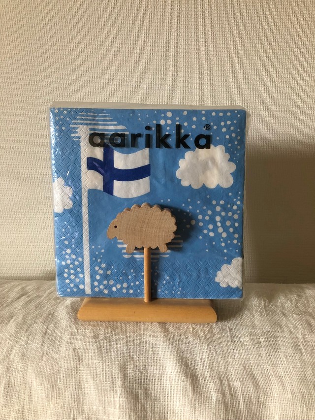 北欧 rikka ヒツジのナプキンホルダー rikkaのペーパーナプキン1袋付き ヴィンテージ Pilvi ピルヴィ