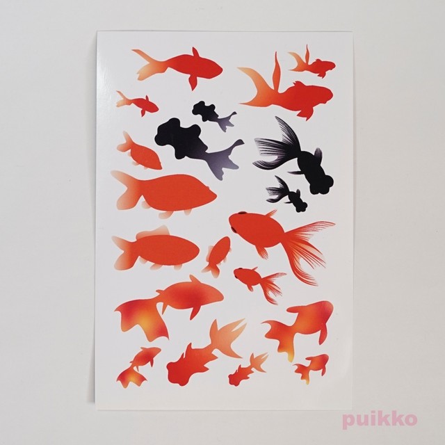 金魚イラスト タトゥーシール Puikko