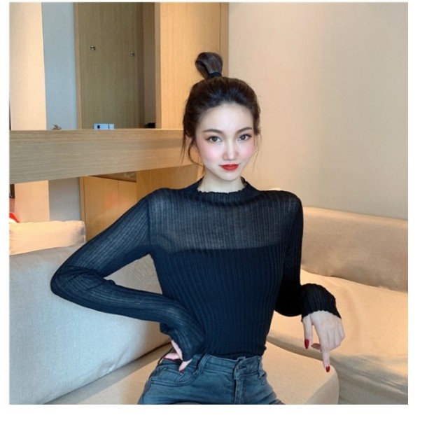 新鮮なシースルー トップス 冬 人気のファッショントレンド